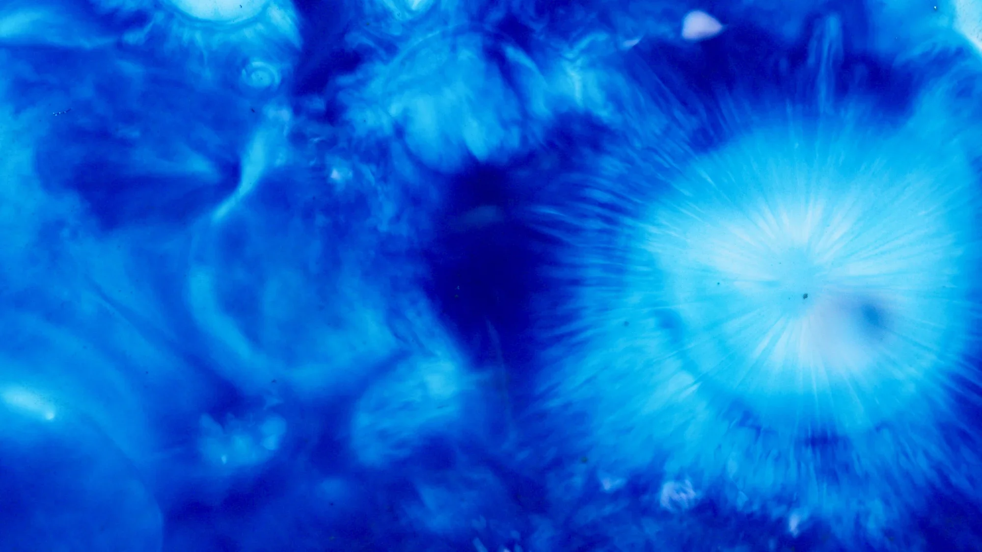 Methylene blue dispersing through liquid